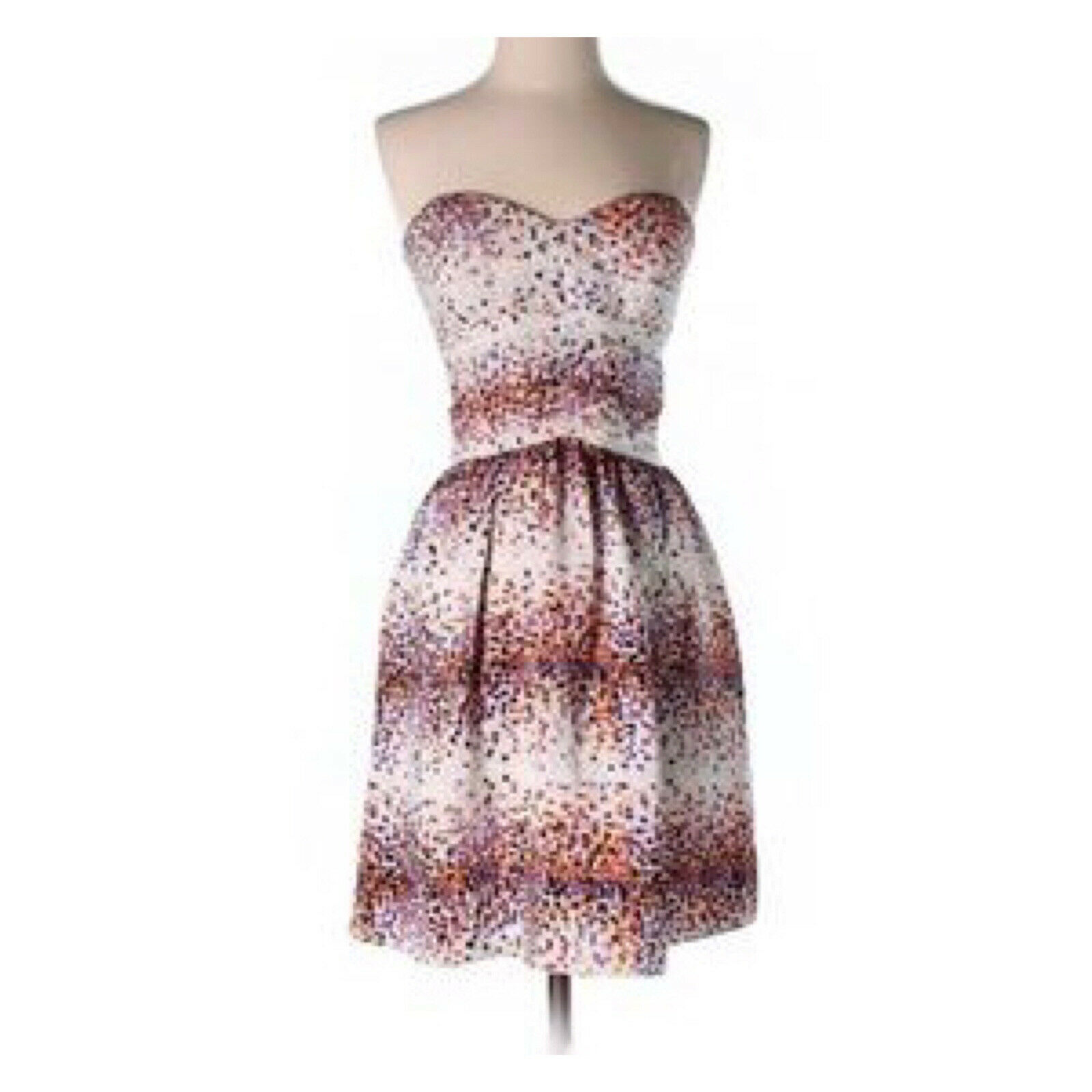New Parker Melrose Silk Dress Confetti Print S